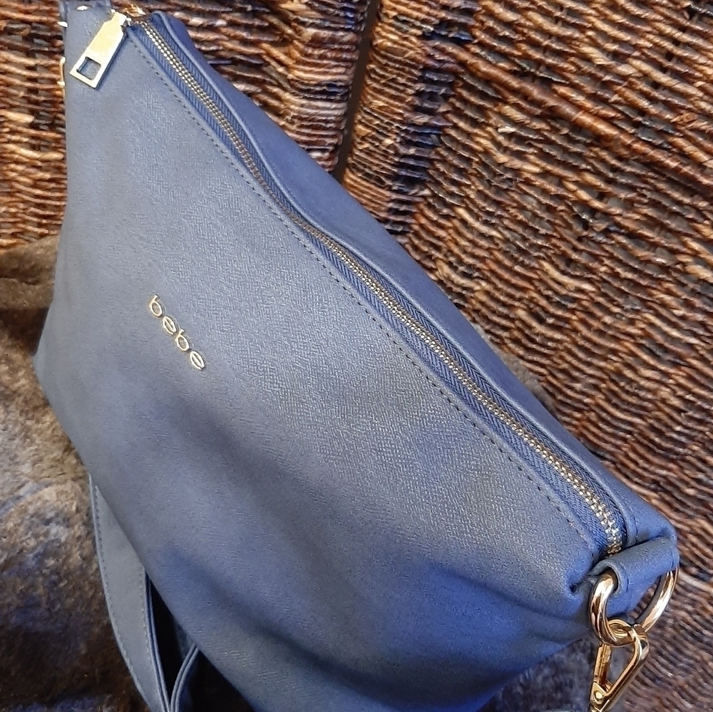 Bebe 90s Y2K Blue Crossbody Bag Strap Convertible Shoulder Handbag Boho Blue - Picture 6 of 13